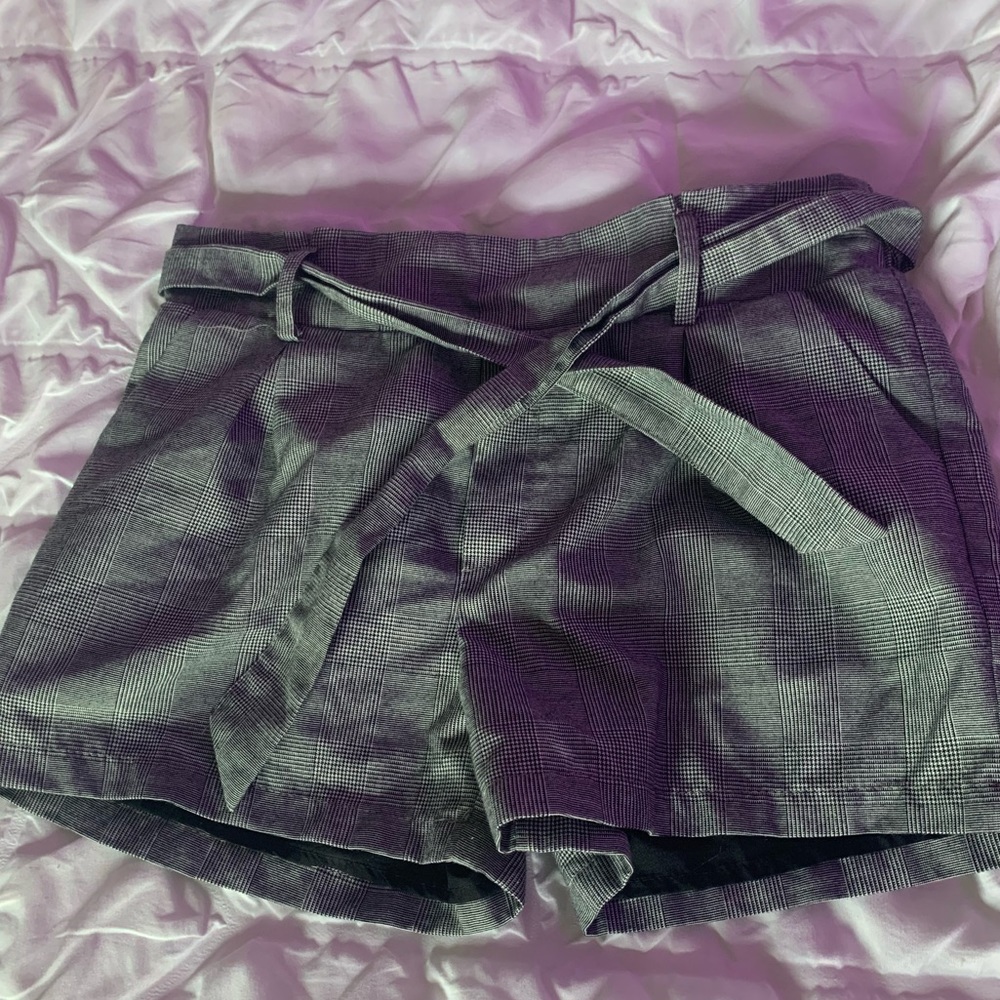 Gingham paper bag shorts